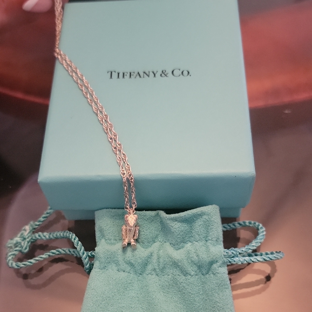 Vintage 1982 Articulated Bear Necklace With Original Bag And Box.